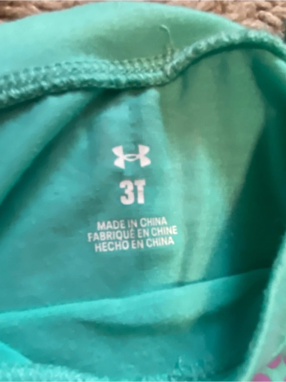 Under Armour Mint Green Swim Tee with Purple Patterned Shorts
